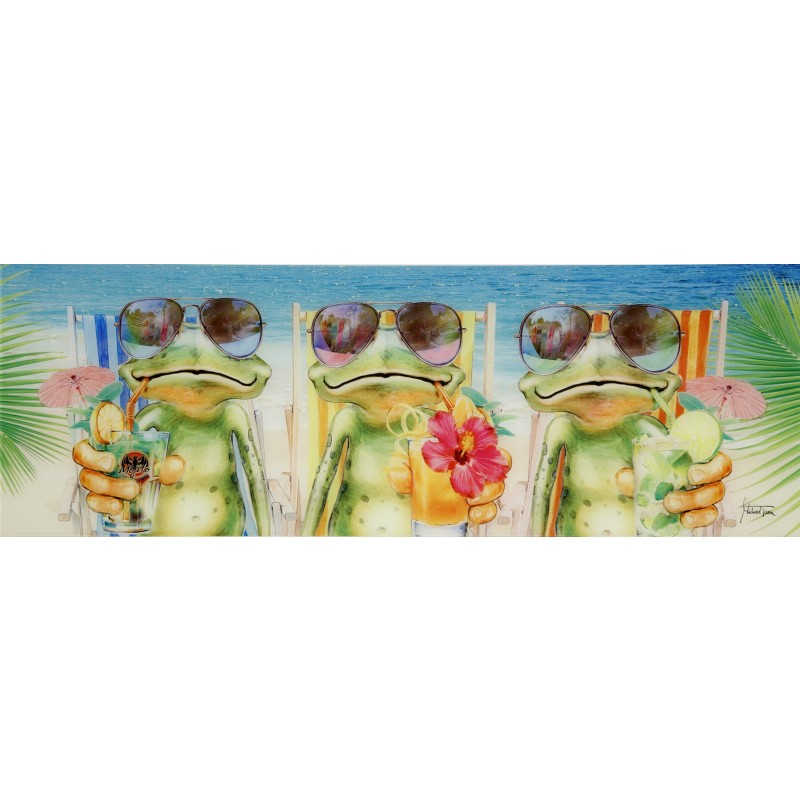 Glasbild CHILLING FROGS