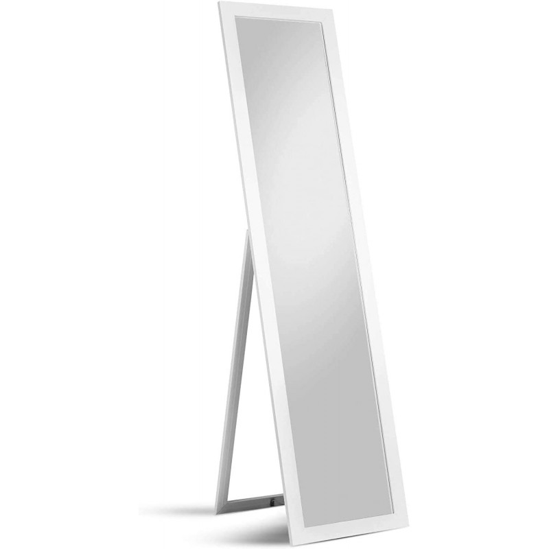 Standspiegel Emelia 40 x 160 cm Holzrahmen Garderobenspiegel Moderner Standspiegel Mirror (weiß)
