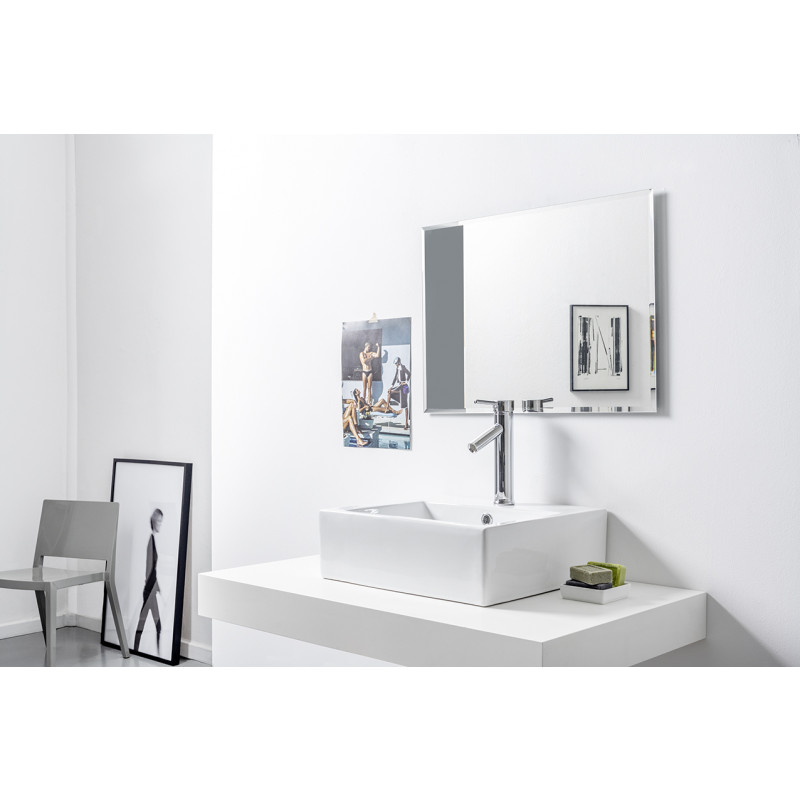 Your-Homestyle Wandspiegel / Kristallspiegel 80 x 60 cm Rahmenlos mit Facette Mirror incl. Befestigungsmaterial Made in Germany 