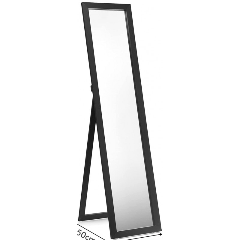 deko-werk24 Standspiegel Emelia 40 x 160 cm Holz foliert Ganzkörperspiegel Mirror (schwarz)