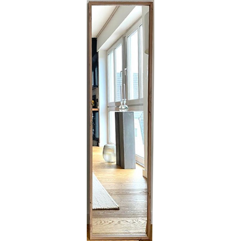 Homestyle Wandspiegel 50 x 150 cm Eiche massiv Holzrahmen braun rechteckig Rahmenspiegel (Eiche braun)