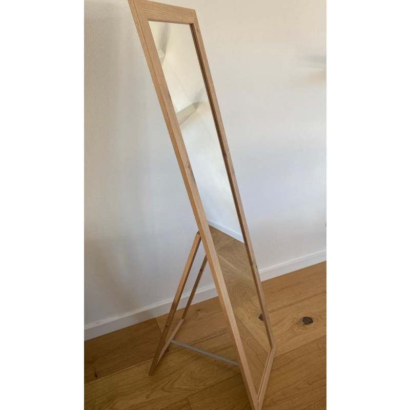 deko-werk24 Standspiegel Emelia 40 x 160 cm Holz foliert Ganzkörperspiegel Mirror (Eiche braun)